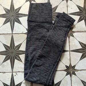 LuLu Lemon size 4 leggings, gray knit material.
